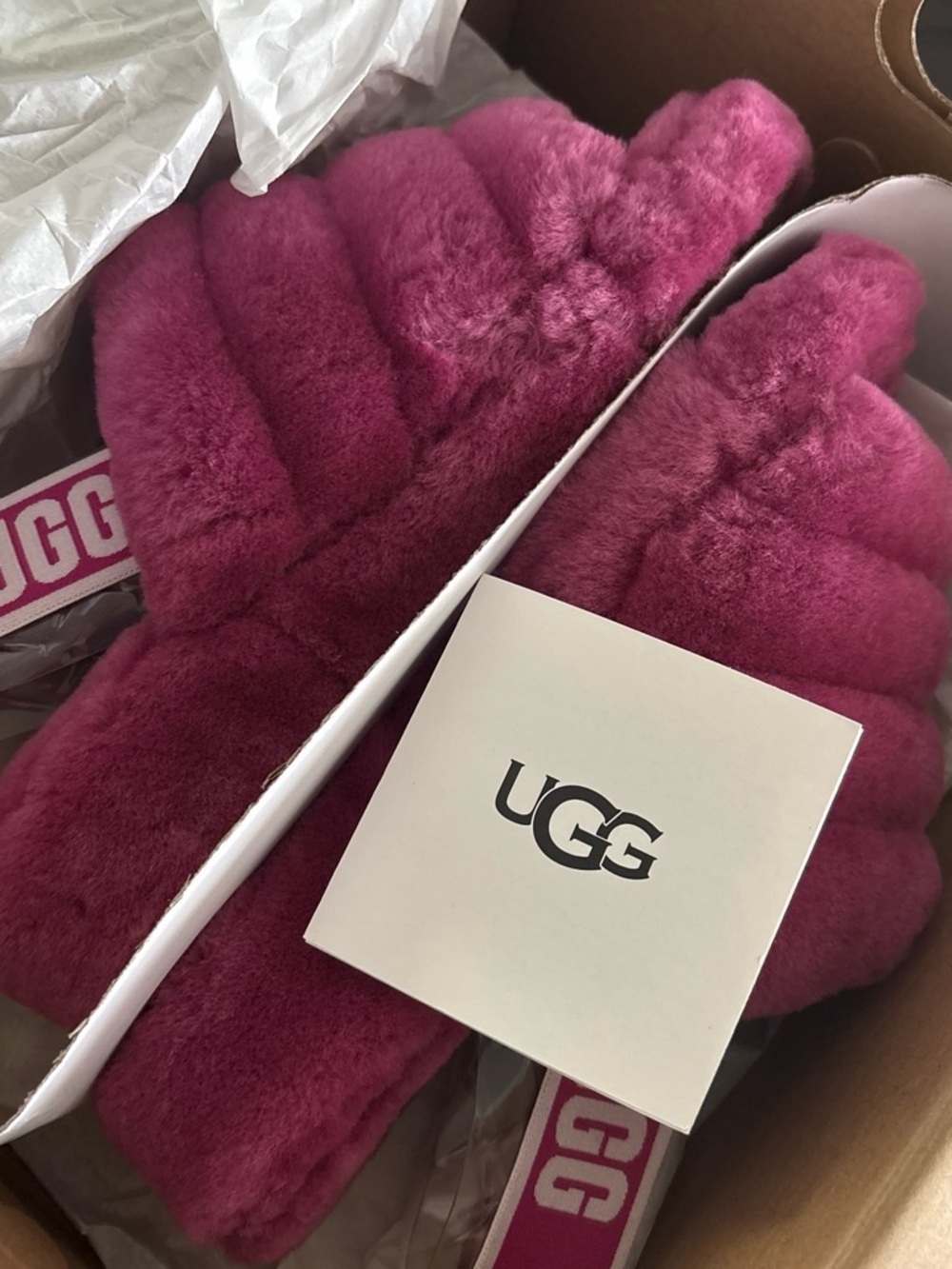 UGG Pink Platform Slides